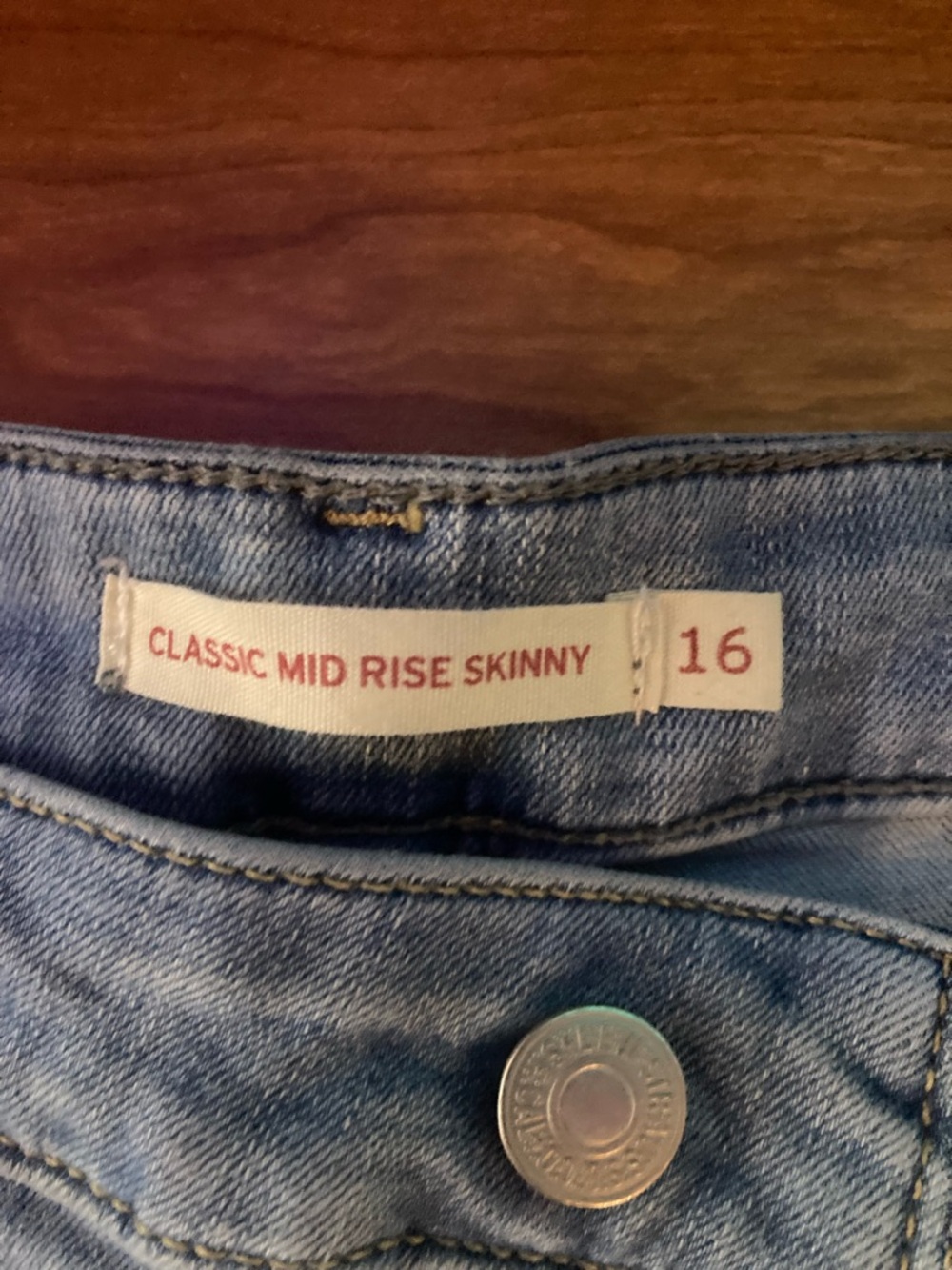 Light Blue Button-Front Denim Shorts for Women - Picture 2 of 4